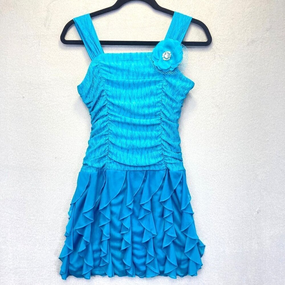 My Michelle Y2K Fairy Dress Girls Sz 14 Flower Ruffle Sleeveless Coquette Youth